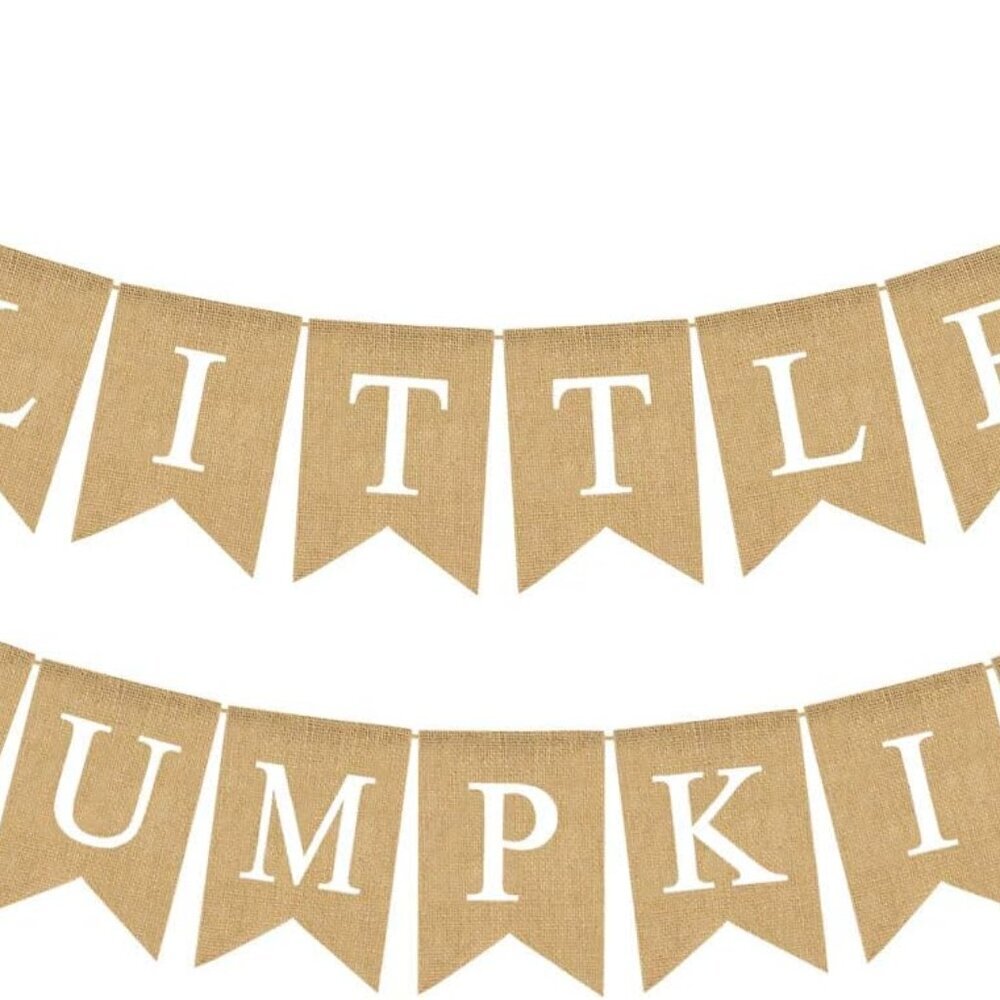 Jute Burlap Little Pumpkin Banner Fall Baby Shower Gender Reveal Birthday Party